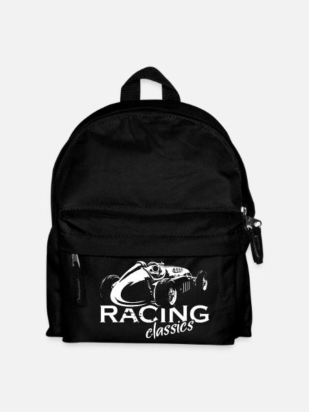 Retro Racing Oldtimer V8 Autos Symbol Logo icon - Kinder Rucksack - Schwarz