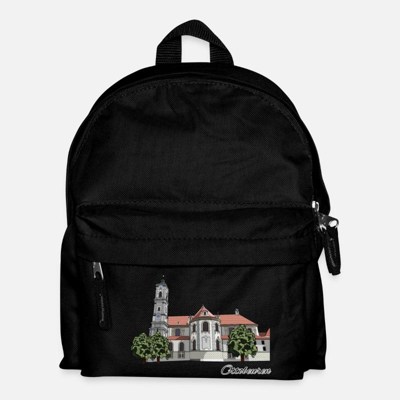 Benediktinerabtei // Ottobeuren // Illustration - Kinder Rucksack - Schwarz