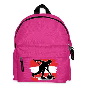 Österreich Flagge Curling - Kinder Rucksack - Fuchsia - Vorne