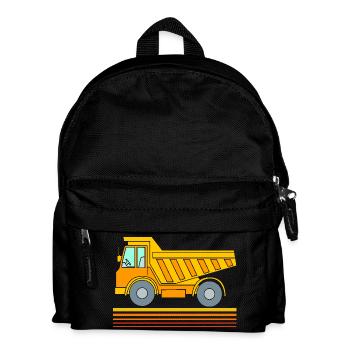 Bauwagen Baustelle Fahrzeug Kindergeburtstag - Kinder Rucksack - Schwarz - Vorne