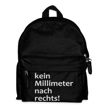 kein millimeter nach rechts! - Kinder Rucksack - Schwarz - Vorne