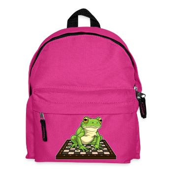 Frosch Schachbrett Schach Brettspiel - Kinder Rucksack - Fuchsia - Vorne