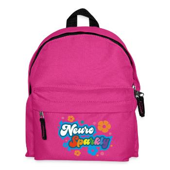 Neuro Sparkly Blume Regenbogen Typografie - Kinder Rucksack - Fuchsia - Vorne