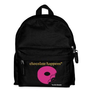 Pink Donut mit Schoko-Akzent - Kinder Rucksack - Schwarz - Vorne
