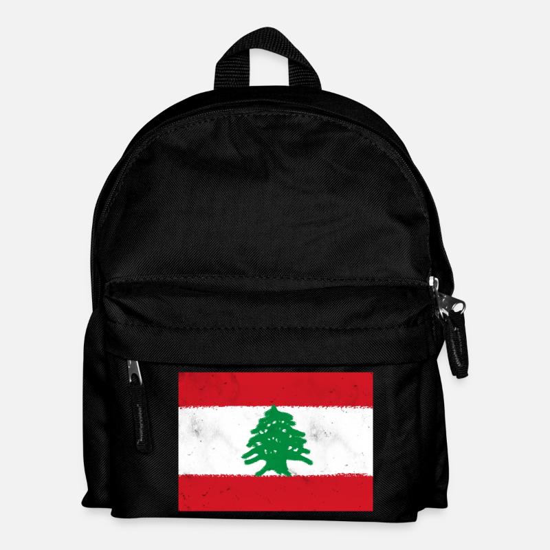 Flagge des Libanon - Kinder Rucksack - Schwarz