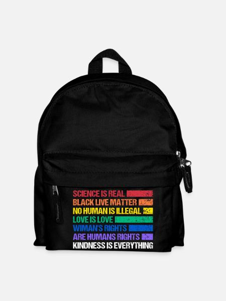 Rainbow Regenbogen Lesbe Pride LGBTQ - Kinder Rucksack - Schwarz