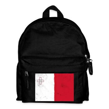 Flagge von Malta - Kinder Rucksack - Schwarz - Vorne