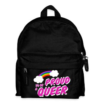 Proud to be Queer LGBT Rainbow Gay Shirt - Kids' Backpack - black - Front