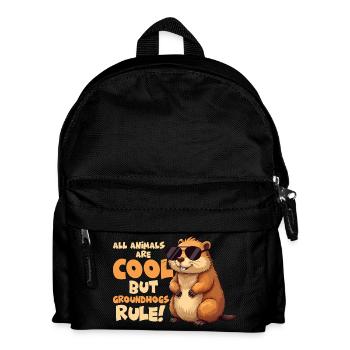 All Animals Are Cool But Groundhogs Rule! - Kids' Backpack - black - Front