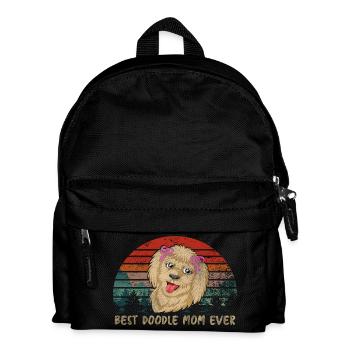 Süße Doodle Hundemama mit rosa Schleifen - Kinder Rucksack - Schwarz - Vorne