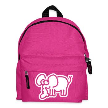Kleiner Elefant – süßes Safari Comic Tier-Motiv - Kinder Rucksack - Fuchsia - Vorne