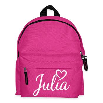 Julia Namensschrift mit Herz - Kinder Rucksack - Fuchsia - Vorne