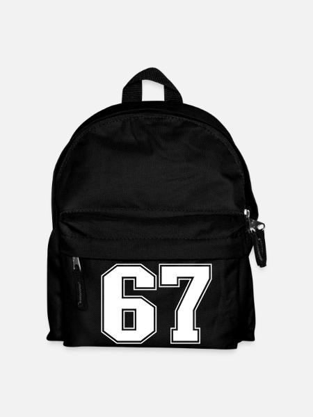 Fun 67 Zahl 6-7 6 7 Sechs Sieben - Kinder Rucksack - Schwarz