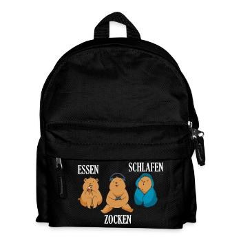 Nourriture Gaming Sleeping Gamer Dicton - Sac à dos Enfant - noir - Devant