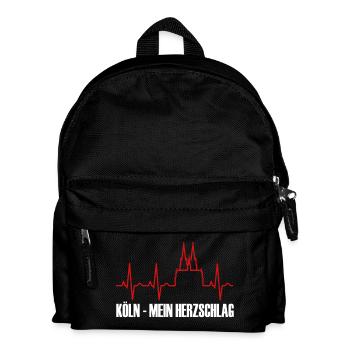 La silhouette de Cologne avec un battement de cœur depuis la cathédrale - Sac à dos Enfant - noir - Devant