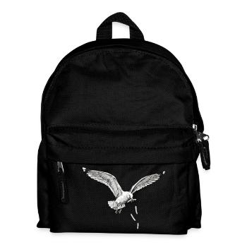 Funny seagull stealing fries on the beach - Kids' Backpack - black - Front