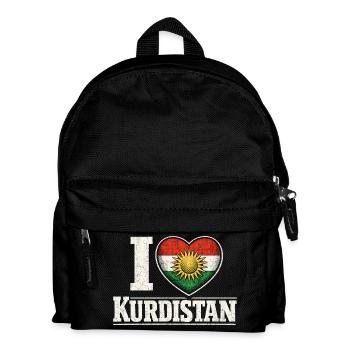 I Love Kurdistan Kurde Kurden - Kinder Rucksack - Schwarz - Vorne