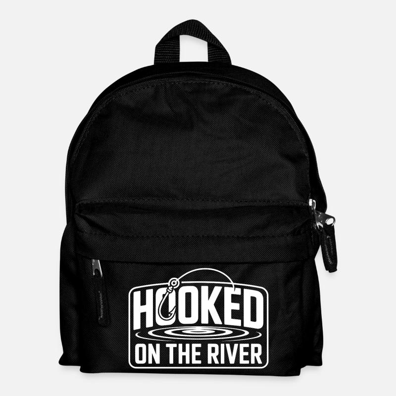Hooked On The River Fly Fishing - Kids' Backpack - black