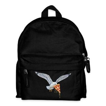 Funny seagull stealing fries on the beach - Kids' Backpack - black - Front