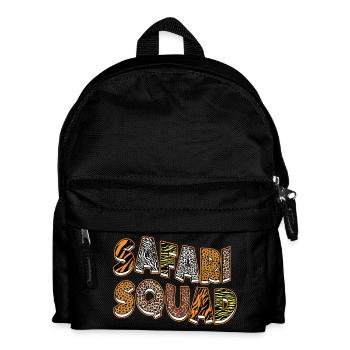 Safari Squad Tiere Zoo Party Dschungel Zoo Geburtstag - Kinder Rucksack - Schwarz - Vorne