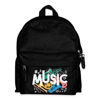 Farbenfrohe Musikmotive - Kinder Rucksack - Schwarz - Vorne