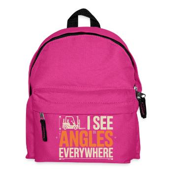Ich sehe überall Winkel | Staplerfahrer - Kinder Rucksack - Fuchsia - Vorne