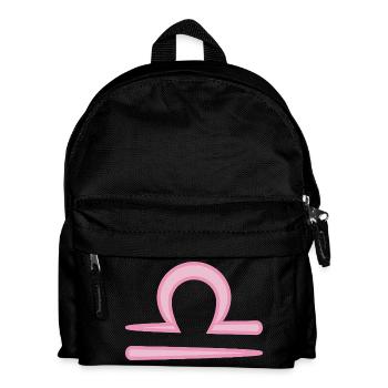 Signe du signe du zodiaque de la Balance rose pastel - Sac à dos Enfant - noir - Devant