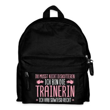 Trainerin hat sowieso recht Fußballtrainerin - Kinder Rucksack - Schwarz - Vorne