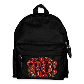 RO ! Peinture de roses norvégiennes - Sac à dos Enfant - noir - Devant