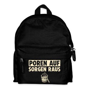 Poren auf Sorgen raus Sauna - Kinder Rucksack - Schwarz - Vorne