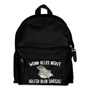 Schwäbisch Wenn alles nervt helfen nur Spätzle - Kinder Rucksack - Schwarz - Vorne