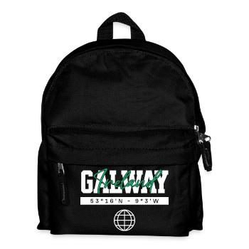 Galway Irland Koordinaten Reise Souvenir - Kinder Rucksack - Schwarz - Vorne