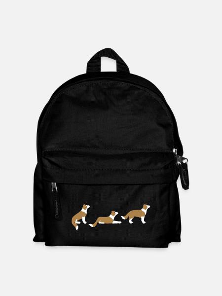Sitz Platz Steh Border Collie Vektor - Sac à dos Enfant - noir