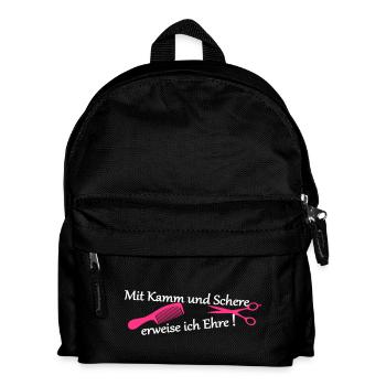 With a comb and scissors for the honor - Kids' Backpack - black - Front