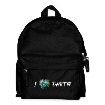Ich Liebe Die Erde Weiß - Kinder Rucksack - Schwarz - Vorne