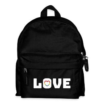 Coeur d’amour arc-en-ciel blanc - Sac à dos Enfant - noir - Devant