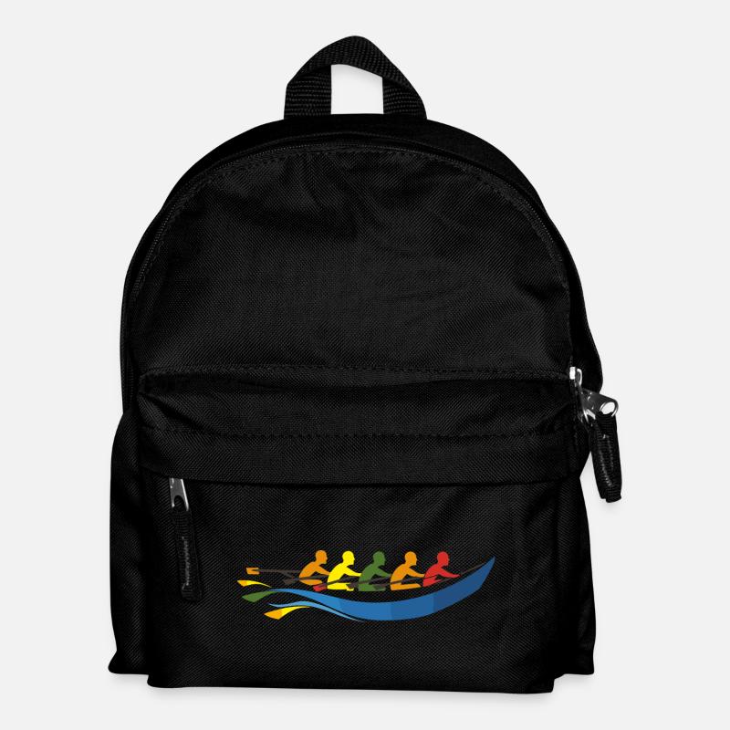 Rudermannschaft Comic Look - Kinder Rucksack - Schwarz