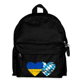 Ukraine Bavière Drapeau Coeur utilisé - Sac à dos Enfant - noir - Devant