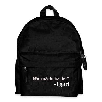 Gestern - Kinder Rucksack - Schwarz - Vorne
