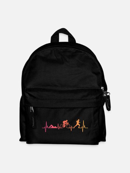 Triathlon Sunset Heartbeat Triathlet - Kinder Rucksack - Schwarz