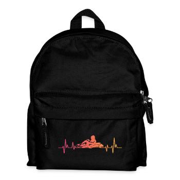 Sunset kart kart racing heartbeat - Kids' Backpack - black - Front