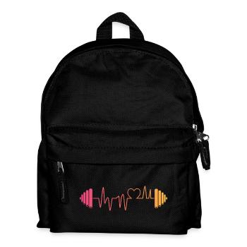hantel herzschlag fitness bodybuilder pumpen  - Kinder Rucksack - Schwarz - Vorne