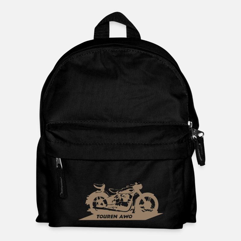 Touren AWO DDR Motorrad - Kinder Rucksack - Schwarz