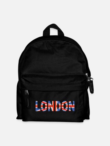 Londres couché avec drapeau - Sac à dos Enfant - noir