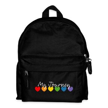 Rainbow heart my journey white - Kids' Backpack - black - Front