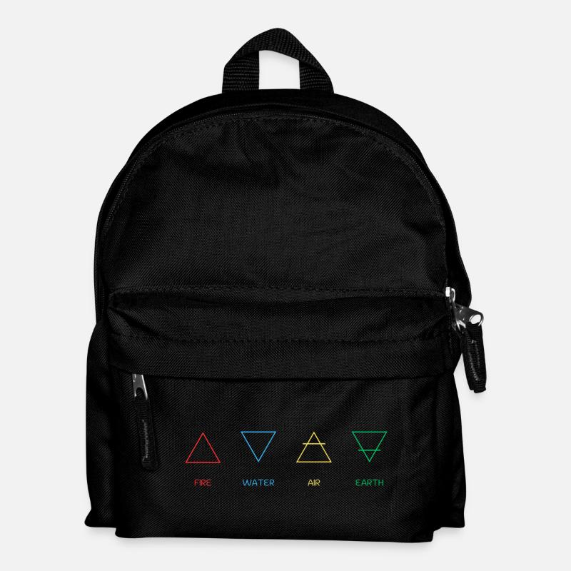 Vier Elemente - Kinder Rucksack - Schwarz