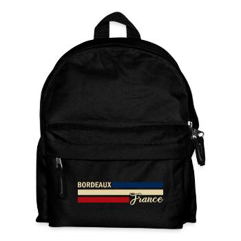 France - Bordeaux - Frankreich - Flagge - Streifen - Kinder Rucksack - Schwarz - Vorne