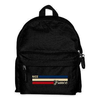 France - Nice - Nizza - Frankreich - Flagge - Kinder Rucksack - Schwarz - Vorne