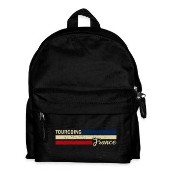 France - Tourcoing - Frankreich - Flagge - Streife - Kinder Rucksack - Schwarz - Vorne