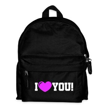 I love you - Ich Liebe Dich - Kinder Rucksack - Schwarz - Vorne